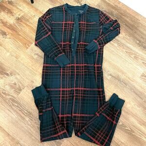 Hearth & Hand Magnilia Plaid Union Suit w/Snap Back